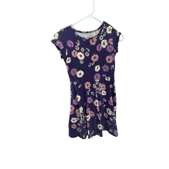 The Children's Place Girls Purple Short Sleeve Floral Dress Youth Size Large - Picture 2 of 6